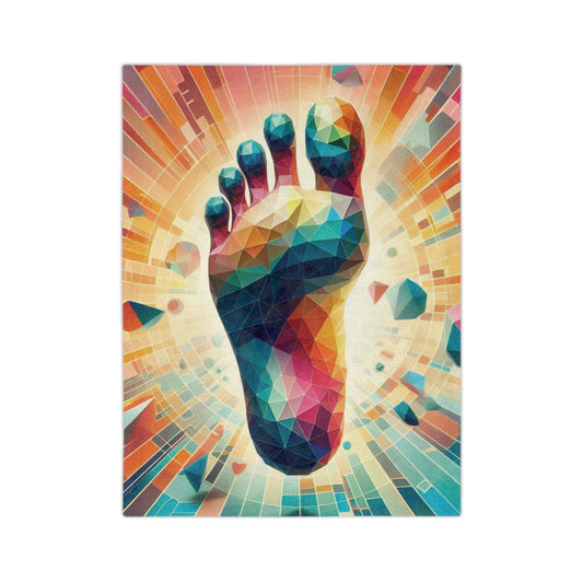 Geometric Footprint Velveteen Microfiber Blanket - Colorful Cozy Décor for Home